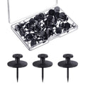 Push Pins Picture Hangers Double Headed Thumb Tacks Wall Hooks for Wall Hangings Picture Hangers Nails Small Photo Hanging Hook Pins for Home Office Photo Decor(Black,50 Pieces)